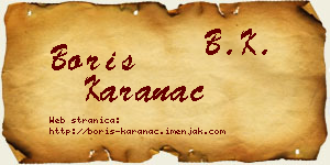 Boris Karanac vizit kartica